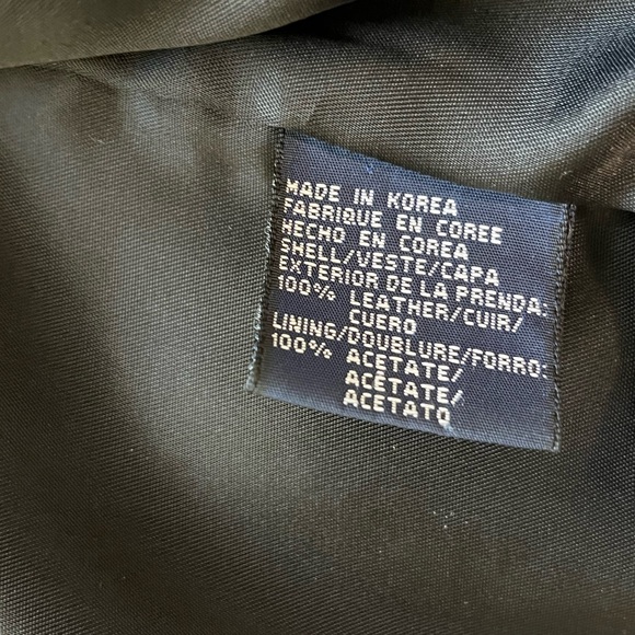 Tommy Hilfiger Men’s Black Leather Moto Jacket L | Genuine Leather Quilted Biker - Picture 10 of 10